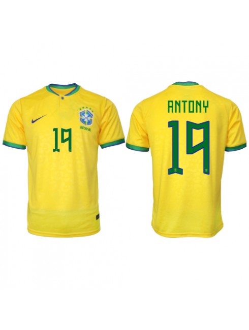 Billige Brasil Antony #19 Hjemmedrakt VM 2022 Kortermet